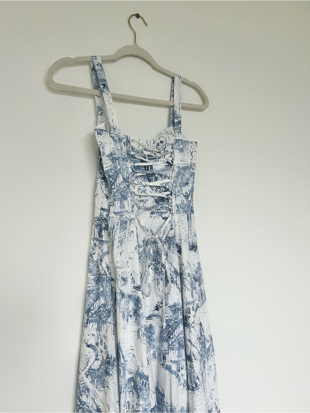 NWT Avara Florence Blue Printed Midi Dress - Picture 6 of 8